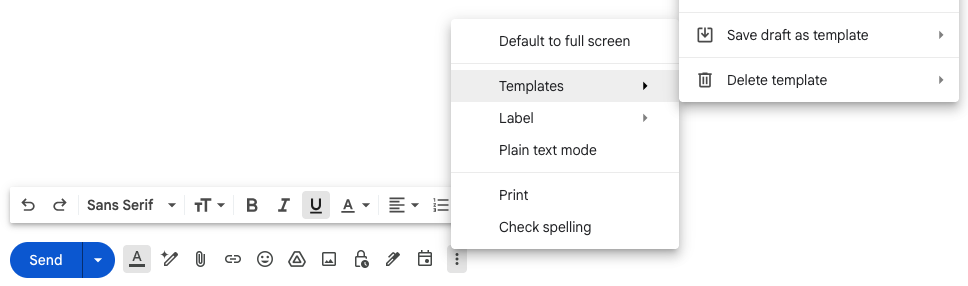 screenshot save draft as template